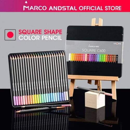Andstal Unique Marco SQUARE BODY 12/24 Standard/Pastel Colors Color Pencil lapis de cor Professional Colored Pencils for School
