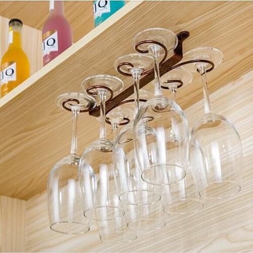 White Black 4 - 12 Hanging Under Cabinet wine cup holder Stemware storage rack bar glass for display shelf