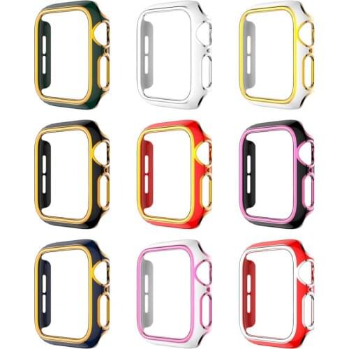 Watch Protective Cover Full Protection Two-Color PC Anti-scratch Light Watch Protective Case For Apple Watch Series 4/5/6/SE