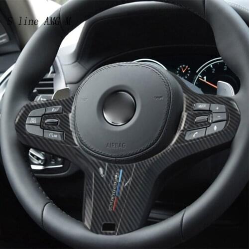 For BMW G Chassis G01 G02 G05 G11 G20 G30 G32 G38 G40 Carbon fiber Car Steering Wheel Frame Cover Sticker For M Performance Trim