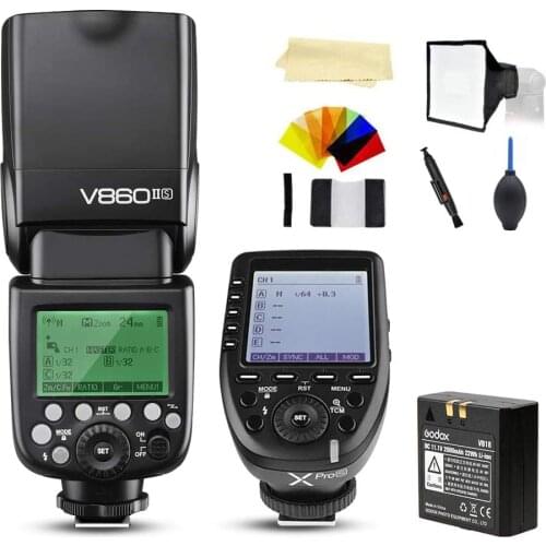 Godox V860II-S TTL 2.4G High Speed Sync 1/8000s GN60 Li-ion Battery Speedlite Light Compatible for Sony Cameras + Godox XPro-S