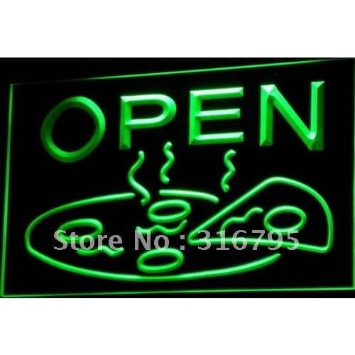 I496 OPEN Pizza Display Cafe NEW NR LED Neon Light Light Signs On/Off Switch 20+ Colors 5 Sizes