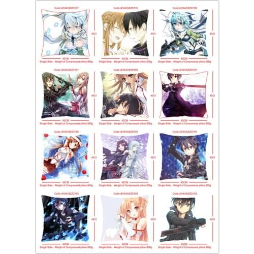 IVYYE Stye 1 Sword Art Online Anime Customized Pillow Case Home Bedroom Pillows Cover Cartoon Decorative Pillowcase Unisex New