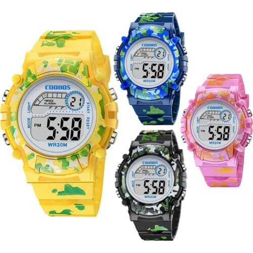 Unisex Kids Sports Backlight LED Display Date Week Alarm Clock Digital Watch Kids Girls Best Gift Digital Wrist Watches For Chil
