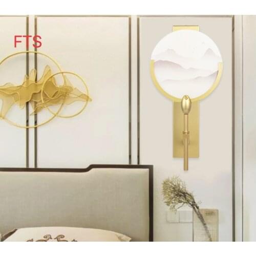 Creative wall lamp art landscape aisle study wall lamp bedroom bedside Nordic TV background decorative wall lamp light