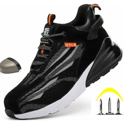 Lightweight Breathable Men Safety Shoes Steel Toe Work Shoes for Men Anti-smashing Construction Sneaker Casual Protective Boots