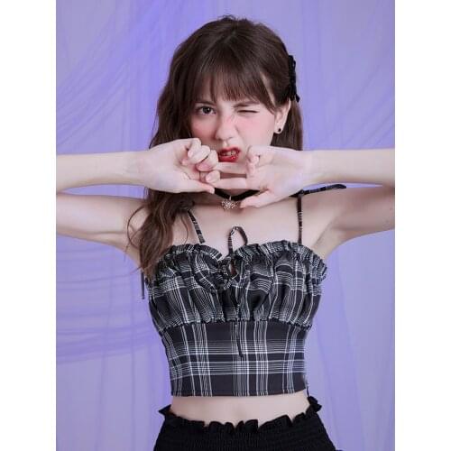 Summer Vintage Sexy Women Party Club Black Bandage Sling Punk Gothic Fashion Backless Hot Girl Camisole