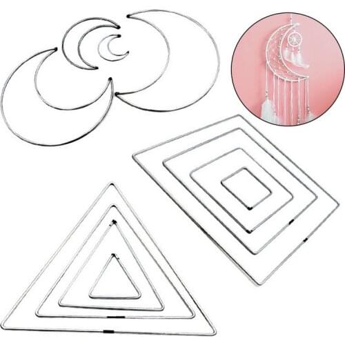 Metal Dream Catcher Moon Triangle Square Hoop for DIY Handmade Dreamcatcher Macrame Material Accessories Crafts Drop Shipping