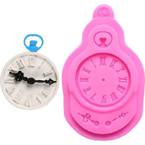 Mini Clock Pocket Watch Moldes Fondant Silicone Muffin Mold Jelly Pudding Silicone Cake Decorating Molds Baking Tools For Cakes