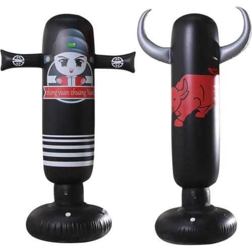 Inflatable Boxing Bag Adult Children Punch Kicking Sandbag Training Target PVC Inflatable Tumbler Gym Boxing Accessories