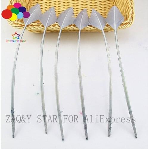 Natural 25-30CM Turkey Nest Lin Feather Scissors Tip Dyed Gray DIY Craft Headdress Fitting Feather