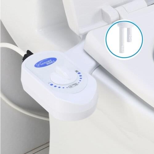 Non-Electric Bidet Toilet Attachment Self-cleaning Dual Nozzle Sprayer Flood Mounted Water Pressure Adjustment Ass Cleaning