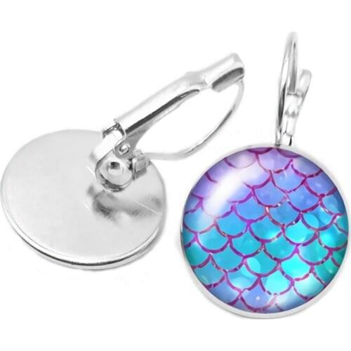 NEW/2019 Best Selling Ladies Earrings Fashion Art Dragon Scales Scales Glass Convex Earrings Childrens Gift Jewelry