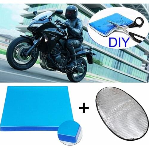 New DIY Modified Gel Pad Motorcycle Seat Cushion Comfortable Shock Absorption Damping Mat With Sunscreen Anti-Slip Seat Cover