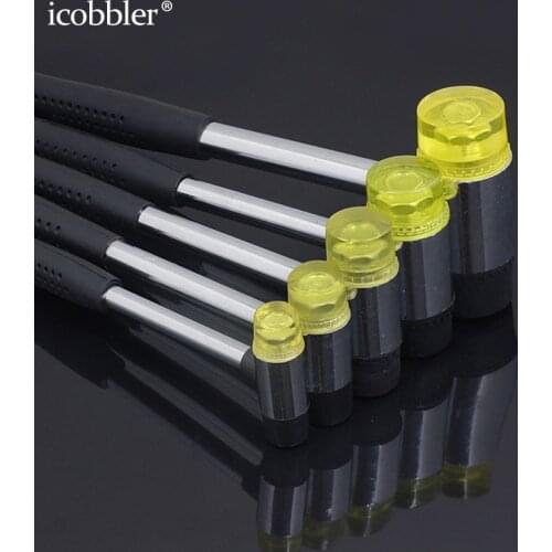 20-40mm Plastic Rubber Hammer for Leather Engraving Fixed Head Metal Steel Double-sided Hard Soft Installation DIY Leather Craft