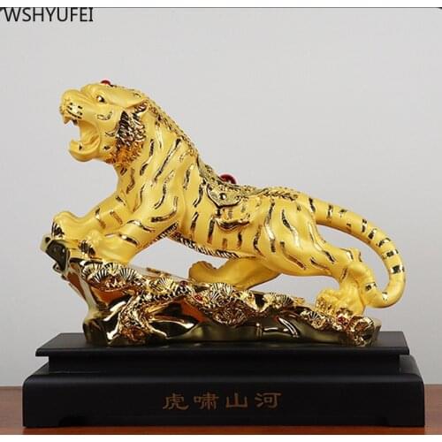 Modern Resin Tiger Model Statue Decoration Living Room TV Cabinet Ornaments Office Desktop Decor Crafts Home Accessories