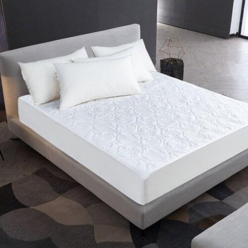 Quilted Waterproof Mattress Cover Moisture-proof Solid Color Mattress Protector Cover King Queen Soft Bed Pad Cover