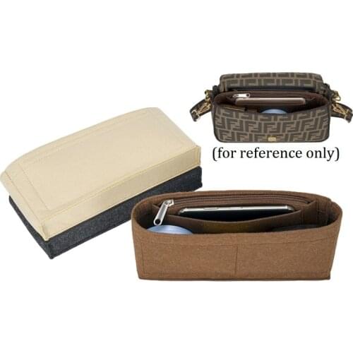 Fits For FF BAGUETTE19 26 33 Flap Felt Cloth Insert Bag Organizer Makeup Handbag Travel Inner Purse Cosmetic Toiletry Bags