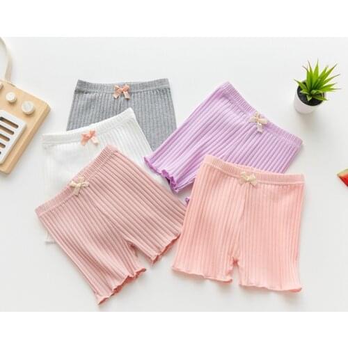 Baby Girls Safety Shorts Summer Infant Clothing Cotton Soft Three-quarter Shorts Leggings Pit Stripe Stretch Pant Kids Underwear