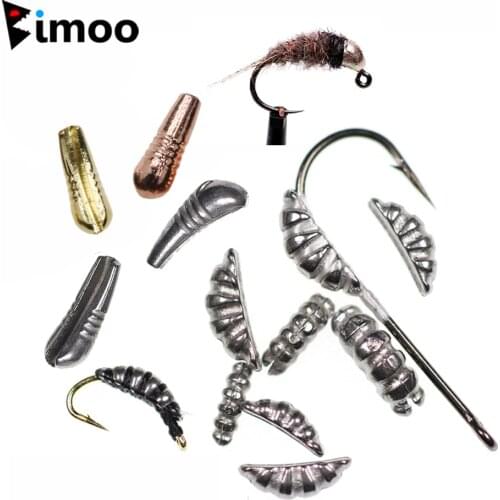 Bimoo 50PCS Tungsten Scud Back Shrimp Body Scud Shell Fly Tying Fishing Raw Color Size XS S M L