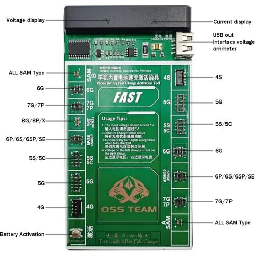 Battery Charging Activation Board for iPhone X 8P 8 7P 7 6P 6S 6SP 5S 5C 5 4/Samsung/Xiaomi/Oppo/Huawei with Fast Charging