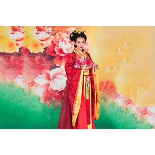 Mi Shu Womens Costume Hanfu Red Gorgeous Anicent Qin Dynasty Princess Costume TV Play of Legend of Qin Empress MiYue