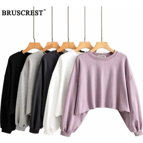 Winter clothes Vintage sweatshirt women pullover korean style oversized hoodie cropped long sleeve top hoodie korean