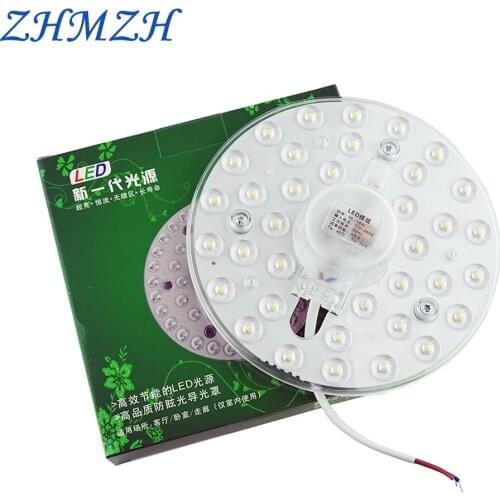 10Pcs/Lot AC 220V LED Module 12W 18W 24W 36W Round 2835 Integrated Wick Lamp Panel 6000K White Light Source For Ceiling lamp
