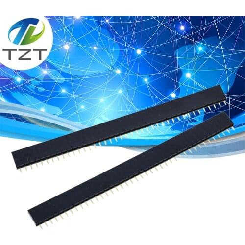 100PCS 2.54mm 40 Pin Stright Female Single Row Pin Header Strip PCB Connector