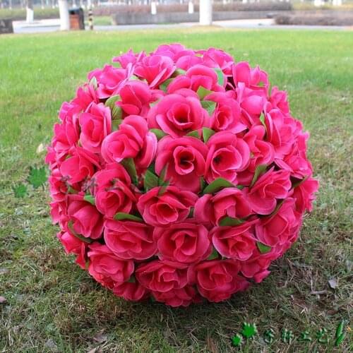 15 inches 40cm Elegant Artificial Silk Rose Flower Kissing Ball For Wedding Christmas Ornaments Party Decoration Supplies