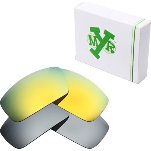 2 Pairs Mryok POLARIZED Replacement Lenses for Oakley Canteen 2006 Sunglasses Silver Titanium & 24K Gold
