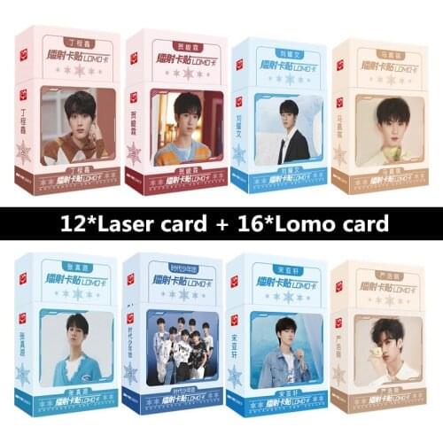 28 Pcs/Set TNT Teens In Times Laser Lomo Card Song Yaxuan, Ding Chengxin Figure Mini Greeting Cards Message Card Fans Gift