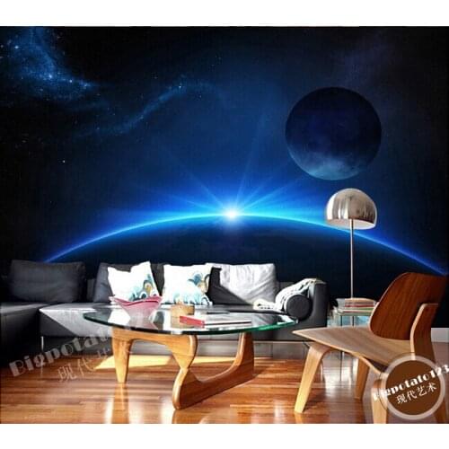 The custom 3D murals,Dream of the blue earth aerial lights papel de parede,living room sofa TV wall bedroom wall paper