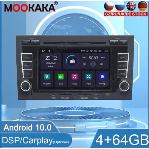 4+64GB For AUDI A4 2002-2007 Android 10.0 Car Stereo Car Radio Screen GPS Navigation Tape Recorder Head Unit Multimedia Player