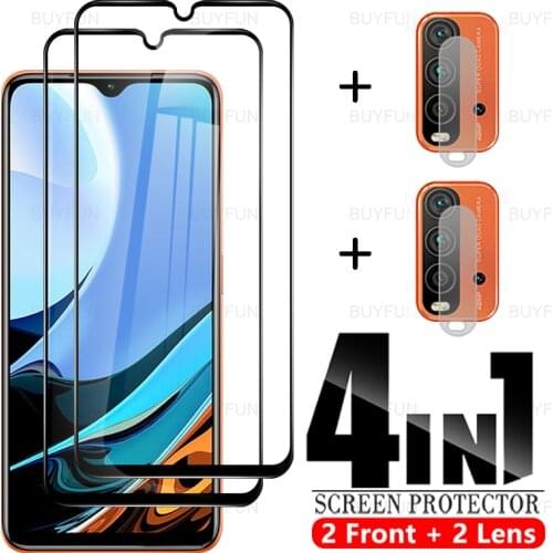 4in1 Full Cover Tempered Glass Case For xiamoi redmi 9T 9 T HD Film For xiomi redmi 9t 9a 9c nfc 8a 7a 8 7 Camera Lens Protector