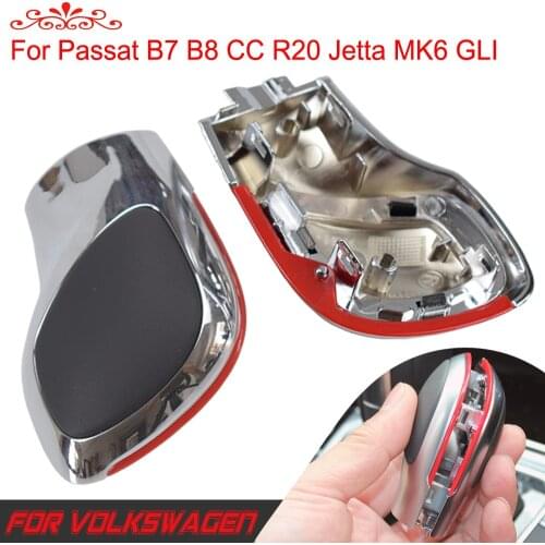 Auto Gear Shift Knob Lever Shifter Hand Ball For Volkswagen VW CC Chrome/Matt Silver DSG Logo