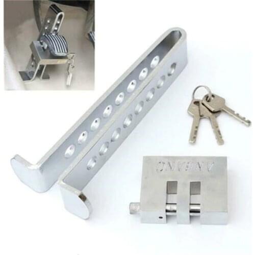 Car Clutch Safety Lock Car Auto Brake Pedal Lock Stainless Steel Clutch Lock Throttle Accelerator Anti-theft Tool Pedal Lock