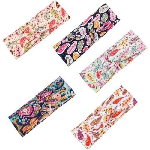 Bohemia Flower Print Temperament Headbands For Women Hair Accessories Lady Knotted Bow Headband Turban Floral Patterns Bandanas