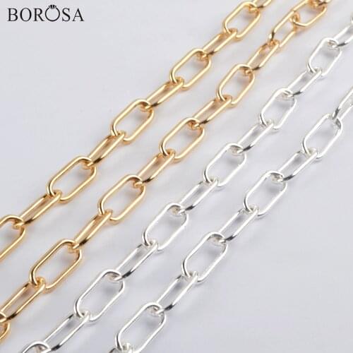 Fashion Gold/Silver Plated Copper Chains for Necklace Choker Making Clasp Chain Long Chain for Necklace for Bracelet DIY PJ473