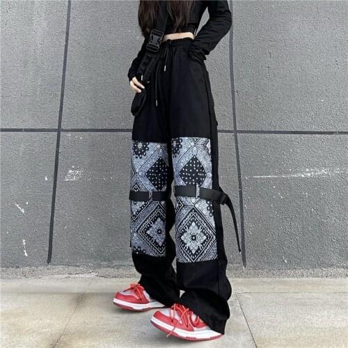 Black Overalls Womens Cargo Pants Plus Size 2021 New Spring Hip Hop Streetwear Wide Leg Pants Casual Trousers Women Joggers