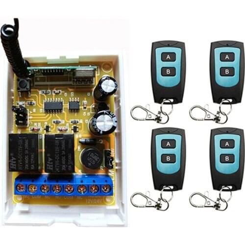 DC12V DC24V 2CH Radio Controller RF Wireless Relay Remote Control Switch 315 MHZ 433 MHZ Transmitter+1 Receiver /lamp/ window