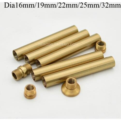 Dia16mm/19mm/25mm Female Thread Metal Hollow Tube, Bronze Color,Double Heads Inner Tooth Tube Pipe, Lighting Accessories
