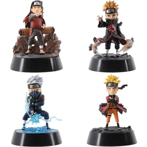 Anime Naruto Figurine Model 10.5CM Sasuke Gaara Kakashi Haruno Sakura Action Figures Chess Statue Collectible Toys