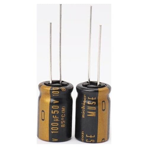 6 Pieces Nichicon Audio Capacitor Coupling Filter Capacitor 100uf 50v KZ Series 50v 100uf 12.5x20mm