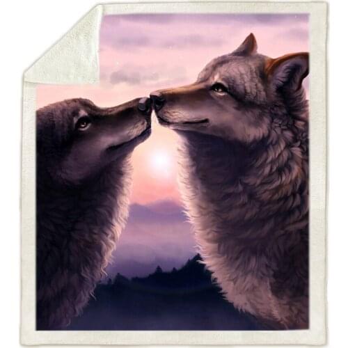 Galaxy wolf Fleece Blanket 3D full printed Wearable Blanket Adults/kids Fleece Blanket drop shippng style-1