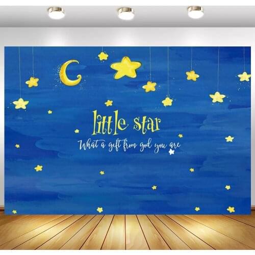 Golden Stars Blue Board Wall Newborn Backdrops Photography Baby Shower Kids 1st Birthday Cake Dessert Table Decor Backgrounds