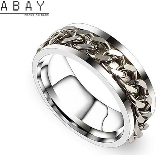 Fashion Men Women Bottle Opener Ring Neutral New Hot Sale Simple Retro Chain Rotation Temperament Design Sense Rings Wholesale