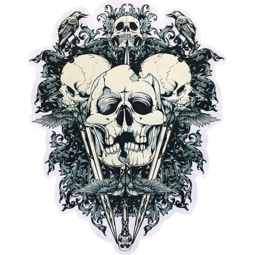 Big Skull Embroidery Lace Clothing Stickers Applique Fabric Sweater Clothes Printing Patch T-shirt Diy