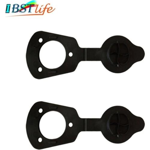 2 pieces Black color PVC CAP and GASKETS for flush mount fishing rod Rack holders 7739N