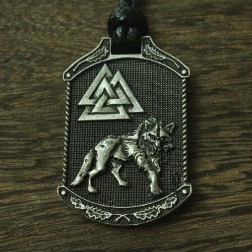 Lanseis 10pcs viking Odins wolf and eagle pendant norse Valknut pendant men necklace Vegvisir jewelry Animal Totem talisman
